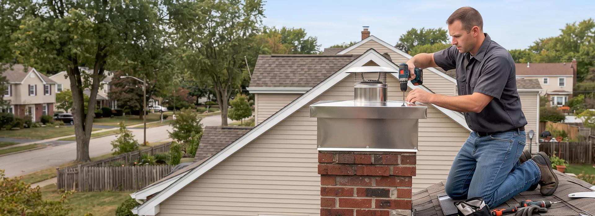 Chimney Chase Cover Installation Cerritos, CA