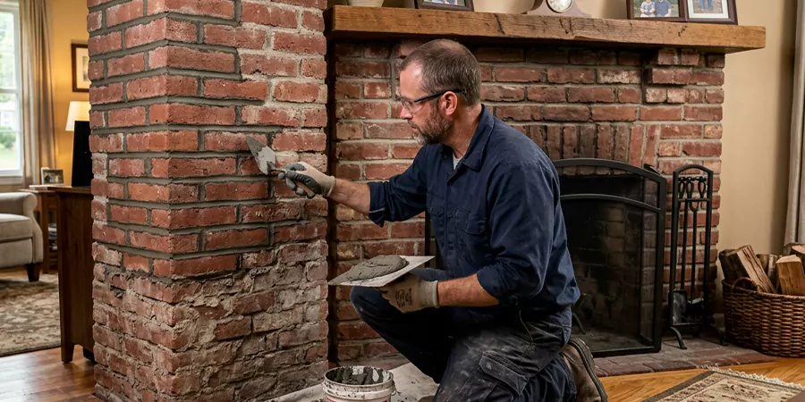 Repointing Brick Fireplace Cerritos