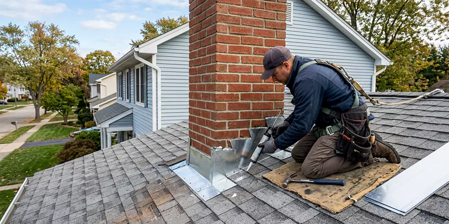 Roof and Chimney Flashing Leak Repair Cerritos