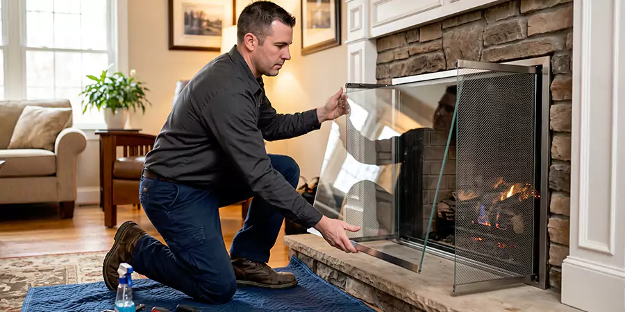 Fireplace Glass Panel and Screen Installation Cerritos