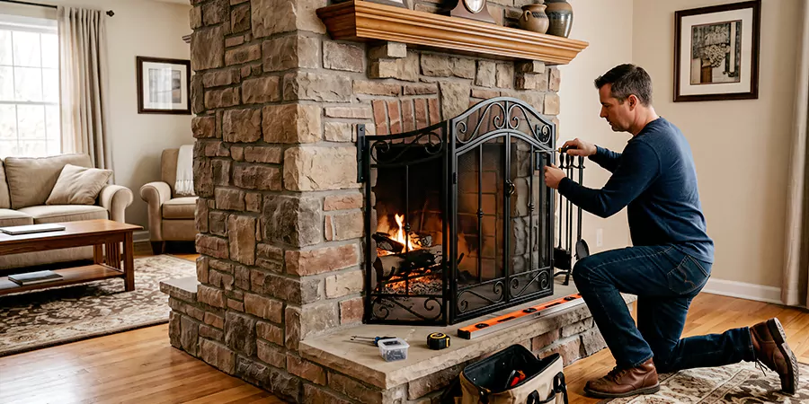 Custom and Decorative Fireplace Screen Installation Cerritos