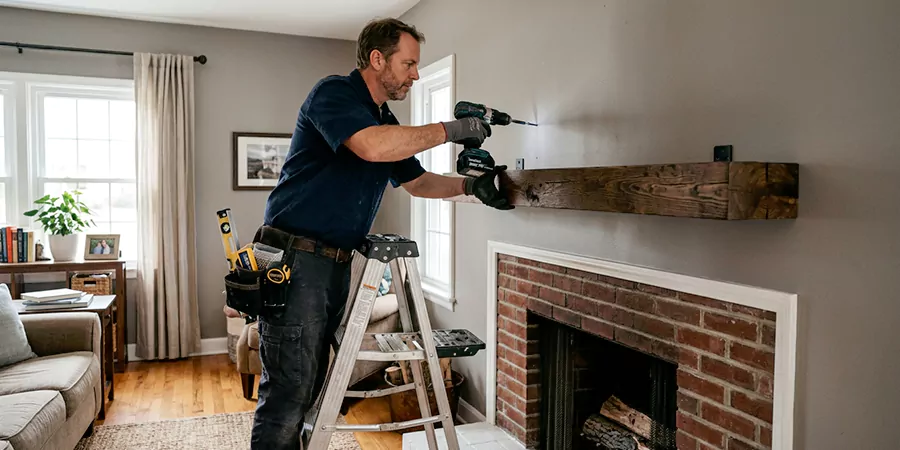 Floating Shelf Mantel Installation Cerritos